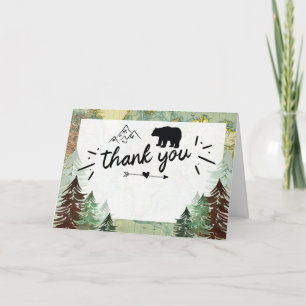 Our Greatest Adventure Vintage Map Bear Thank You Card