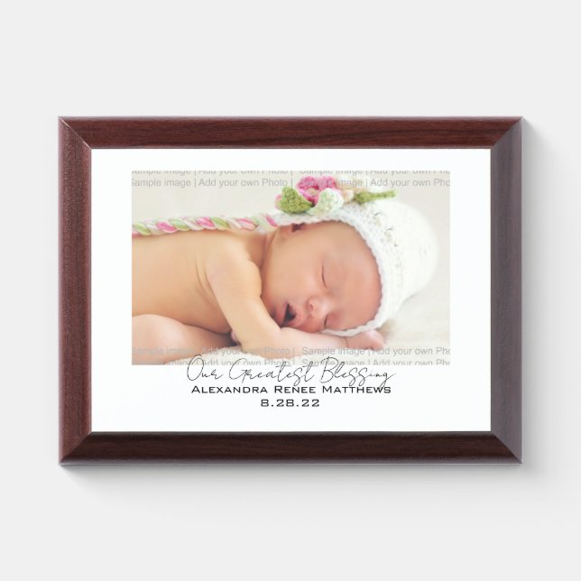 Our Greatest Blessing Baby Custom Wall Plaque (Horizontal)