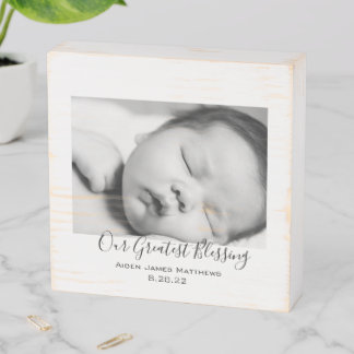 Our Greatest Blessing Baby Personalized Wooden Box Sign