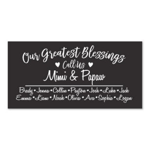 Our Greatest Blessings Mimi and Papaw Black Plaque