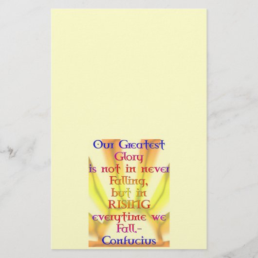 "Our Greatest Glory"- Confucius Quote (Front)