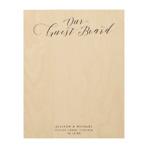 Our Guest Board Alternative Guest Book Wooden Sign