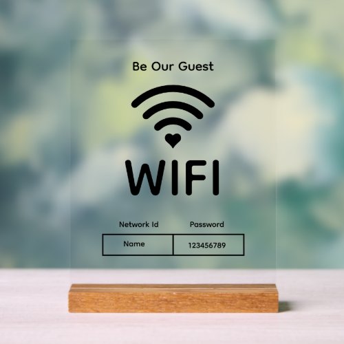 Our Guest Wifi Password Acrylic Sign