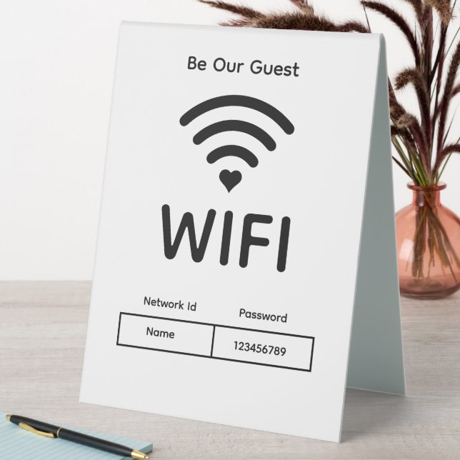 Our Guest Wifi Password Table Tent Sign (In SItu (Table))