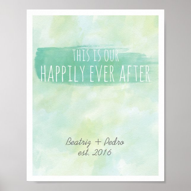 Our Happily Ever After Personalized Couple Emerald Poster (Front)