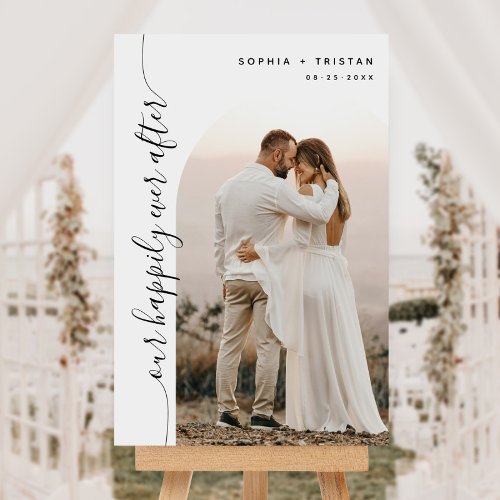 Our Happily Ever After Vertical Script Wedding Foam Board