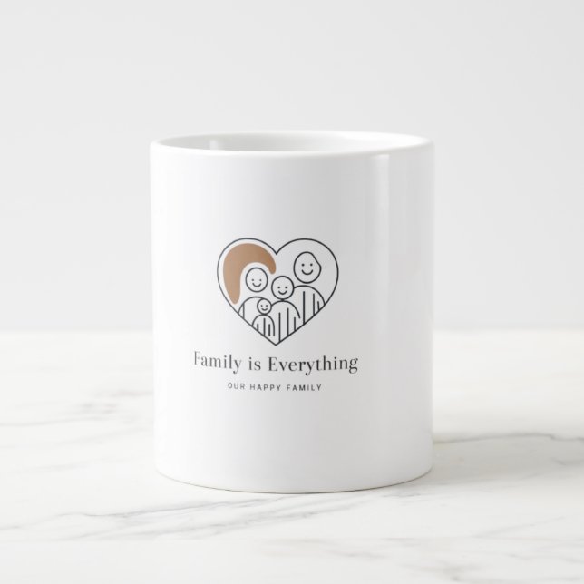 Our Happy Family Giant Coffee Mug (Front)