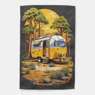 Our happy place camper trailer garden flag