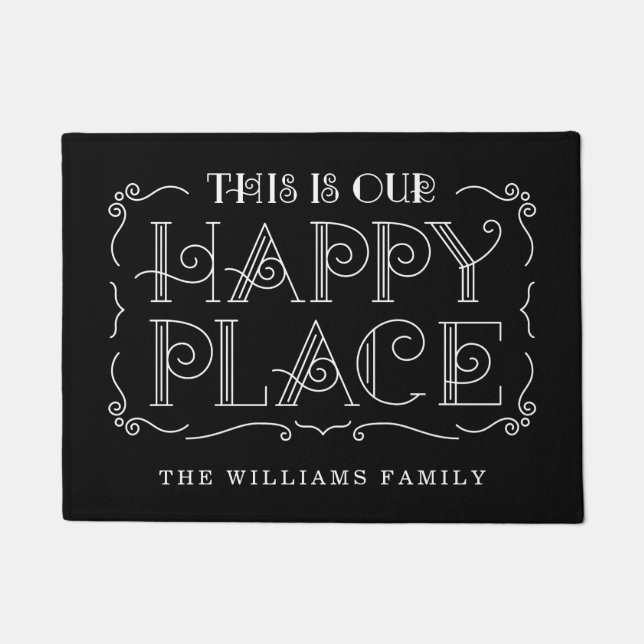 Our Happy Place | Customizable Welcome Mat (Front)