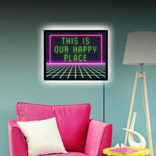 Our Happy Place Illuminated Sign