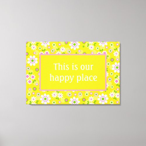 Our Happy Place Retro Mod Flowers  Canvas Print