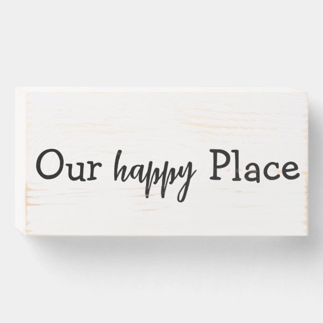 OUR HAPPY PLACE wooden  box sign (Front Horizontal)