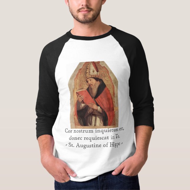 Our Heart is restless St. Augustine shirt, Latin T-Shirt (Front)