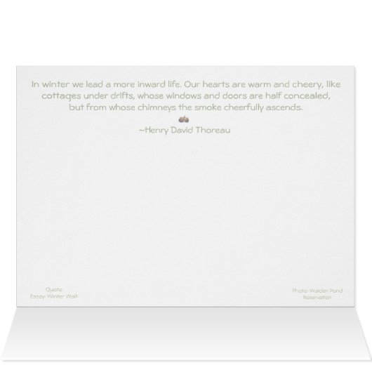 *Our Hearts are Warm and Cheery: Walden Pond card (Inside Horizontal (Top))