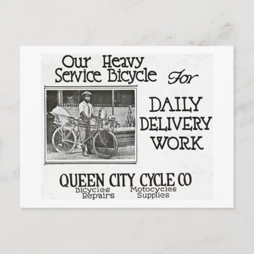 Our Heavy Service Bicycle _ Vintage Americana Postcard