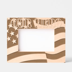 Our Hero American Flag Engraved Frames