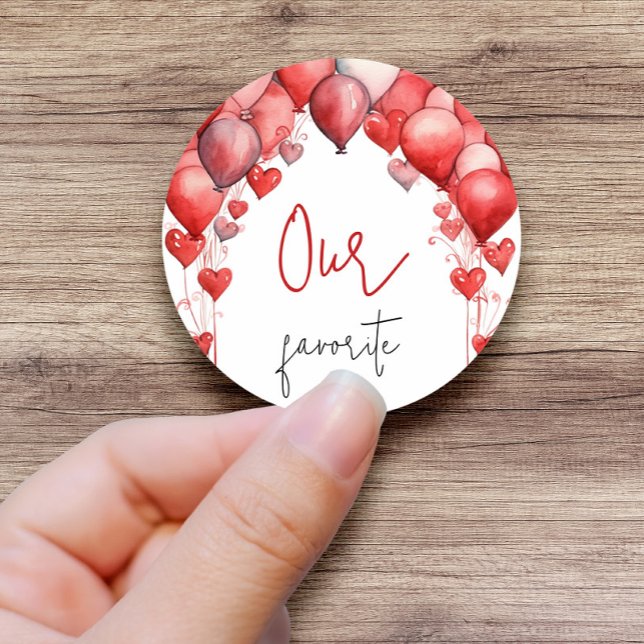Our, His, Her Favorite Snack Bridal Shower Favor Classic Round Sticker (Creator Uploaded)
