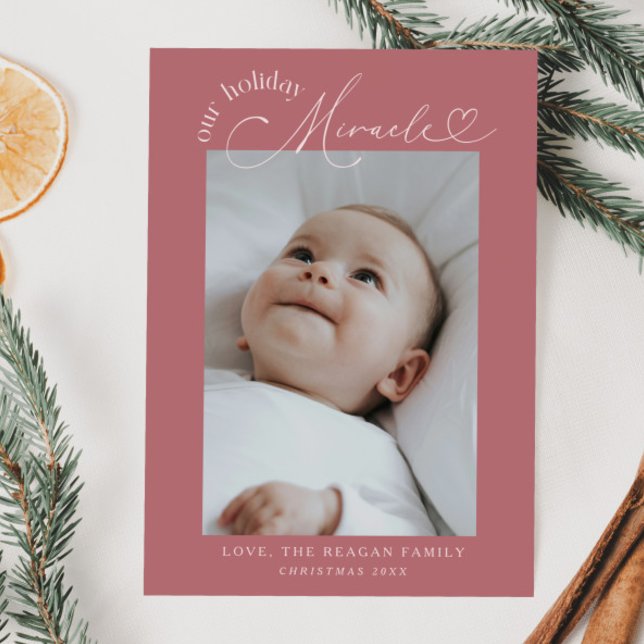 Our Holiday Miracle Pink Birth Announcement (Creator Uploaded)