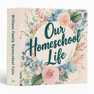 Our Homeschool Life Floral Organizer Portfolio 3 Ring Binder