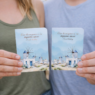 Our Honeymoon In Mykonos, Greece Foil Vow Books