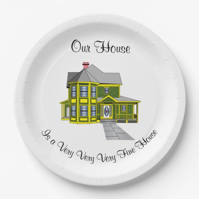 Our House Personalized Paper Plates (Front)
