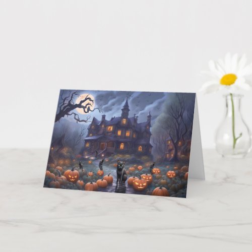 Our House to Yours Haunted House Halloween Card