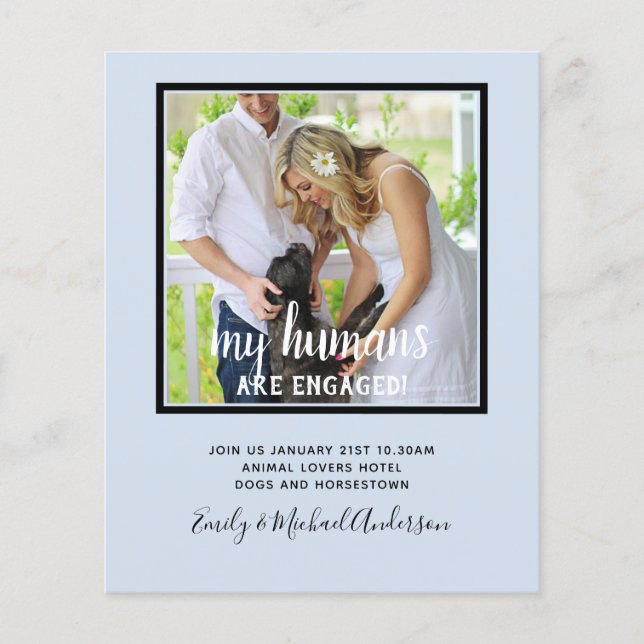 Our Humans are Engaged PHOTO Wedding Flyer (Front)