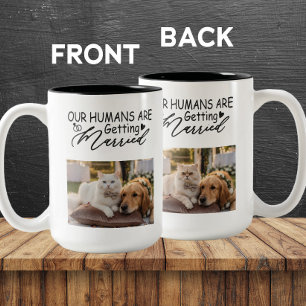 Our Humans Are Getting Married Cat & Dog Photo Two-Tone Coffee Mug