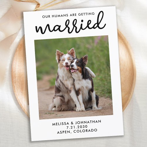 Our Humans Getting Married Custom Pet Photo Dog Save The Date