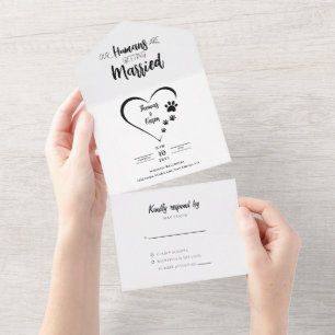 Our Humans Getting Married Dog Photo All In One Invitation