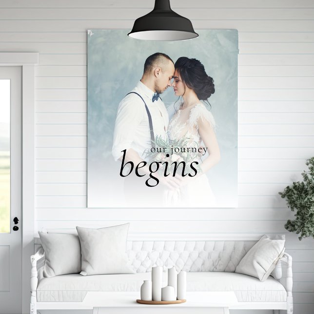 Our Journey Begins Custom Photo Newlyweds Faux Can Canvas Print (Creator Uploaded)