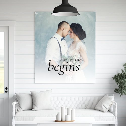 Our Journey Begins Custom Photo Newlyweds Faux Can Faux Canvas Print