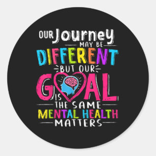 Our Journey Mental Health S Awareness Month Brain  Classic Round Sticker