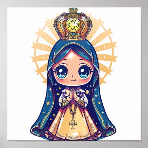 Our Lady Aparecidacute kawaii style Poster