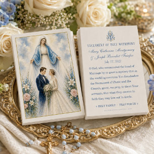 Our Lady Catholic Matrimony Wedding Prayer Card
