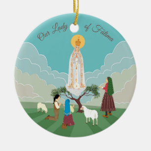 our lady ceramic ornament