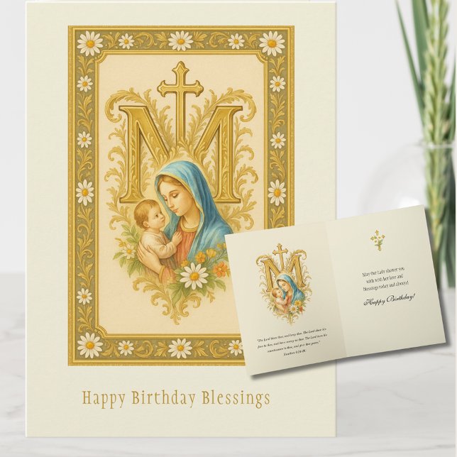 Our Lady & Child Jesus Birthday Blessings – Marian Card (Creator Uploaded)