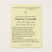 Our Lady Good Success Catholic Funeral Holy Card (Back)