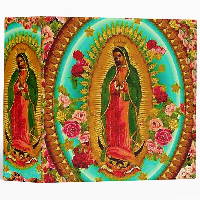 Our Lady Guadalupe Mexican Saint Virgin Mary 3 Ring Binder (Front/Spine)