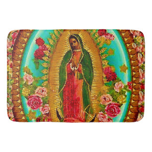 Our Lady Guadalupe Mexican Saint Virgin Mary Bathroom Mat