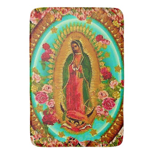 Our Lady Guadalupe Mexican Saint Virgin Mary Bathroom Mat
