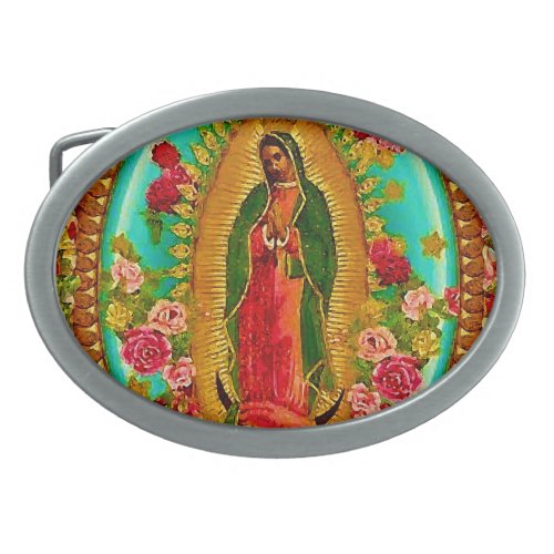 Our Lady Guadalupe Mexican Saint Virgin Mary Belt Buckle