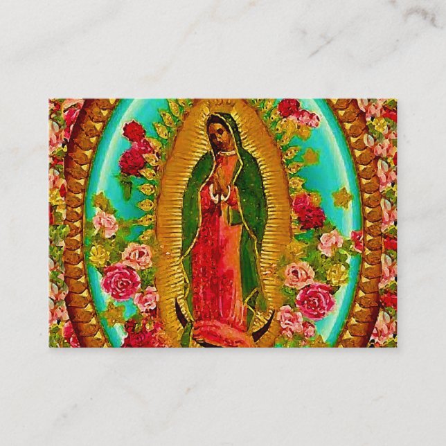 Our Lady Guadalupe Mexican Saint Virgin Mary Business Card (Front)