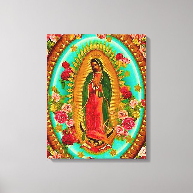 Our Lady Guadalupe Mexican Saint Virgin Mary Canvas Print (Front)