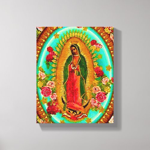 Our Lady Guadalupe Mexican Saint Virgin Mary Canvas Print