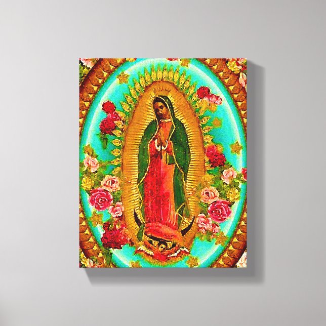 Our Lady Guadalupe Mexican Saint Virgin Mary Canvas Print (Front)
