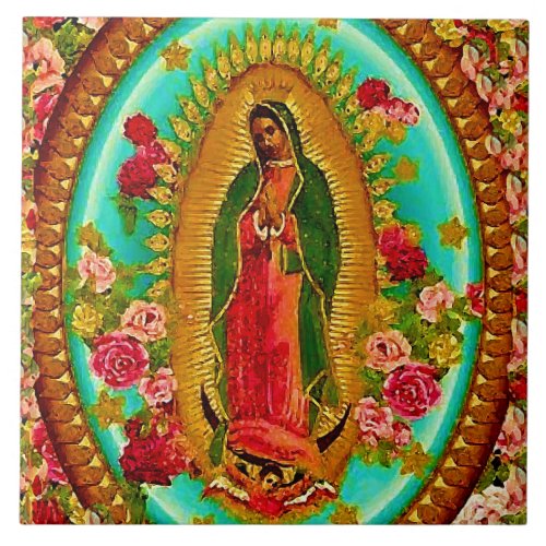 Our Lady Guadalupe Mexican Saint Virgin Mary Ceramic Tile