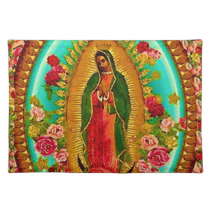Our Lady Guadalupe Mexican Saint Virgin Mary Cloth Placemat