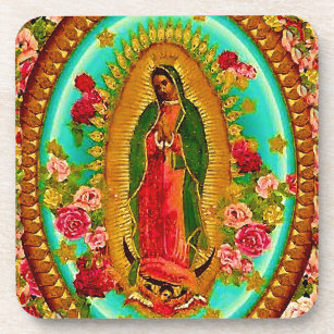 Lot of 6 Neoprene Coasters with Virgin of Guadalupe Images #2 Nice! 