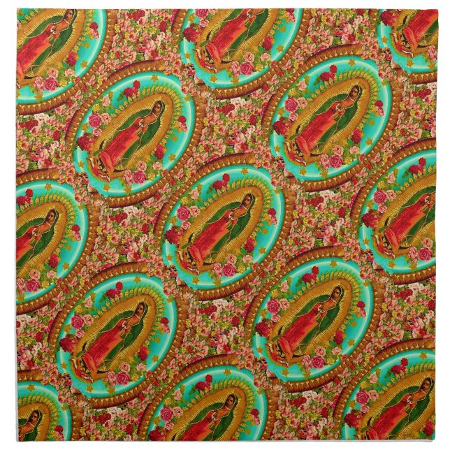 Our Lady Guadalupe Mexican Saint Virgin Mary Napkin (Front)